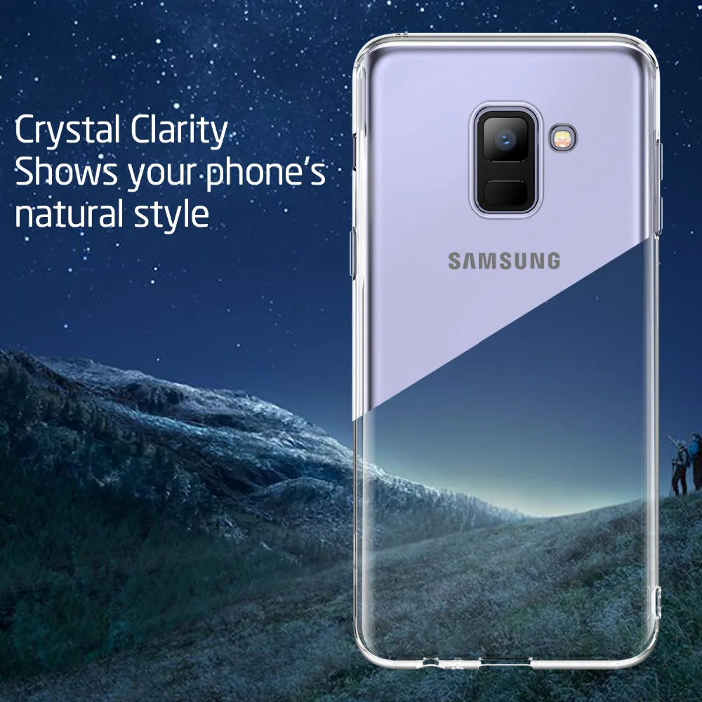 Противоударный прозрачный мягкий чехол s для samsung Galaxy A8 чехол Роскошный ультра тонкий чехол прозрачный силиконовый чехол из ТПУ чехол Coque Capa