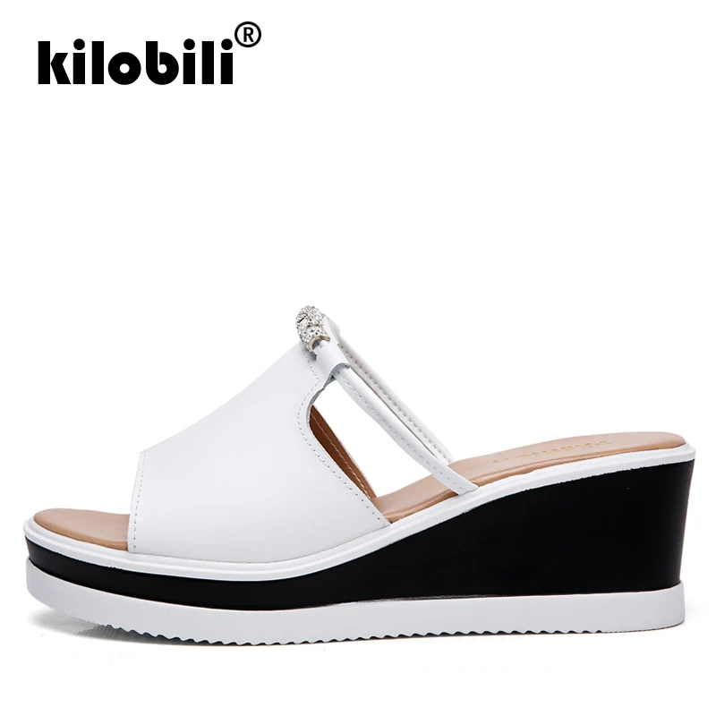 Kilobili/2019 г. женские Вьетнамки Босоножки на платформе босоножки высоком каблуке с