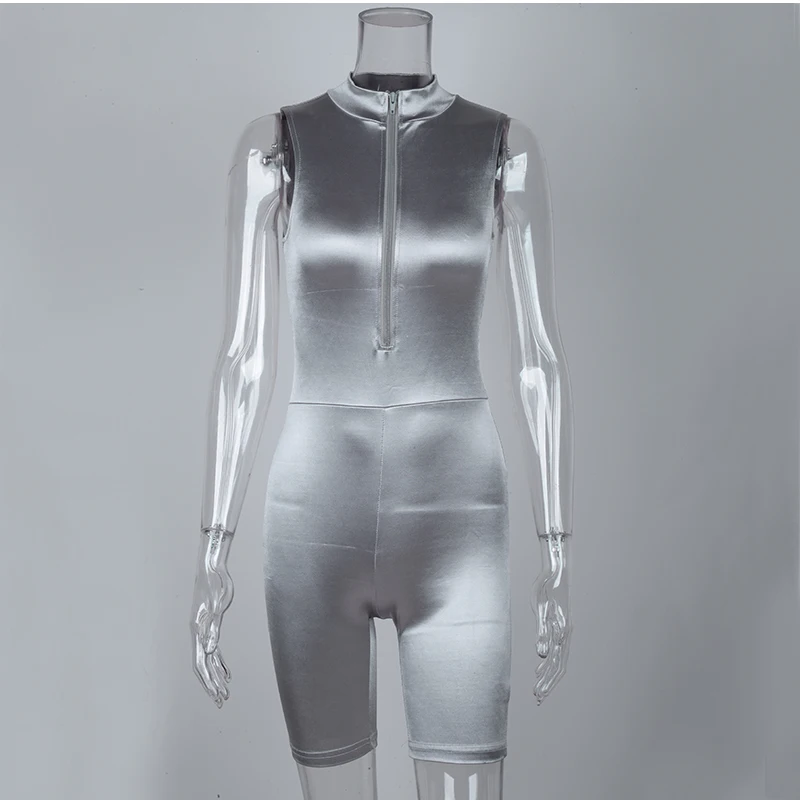 Parthea летний женский фитнес костюм без рукавов Водолазка на молнии однотонный