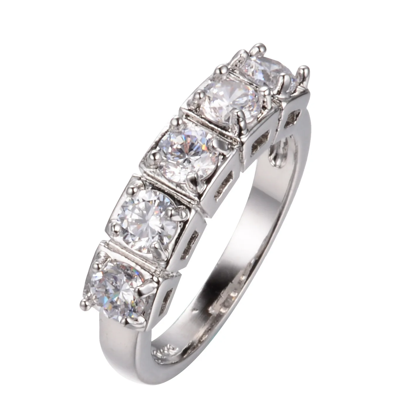 White Rainbamabom Настоящее 925 Твердое Стерлинговое Серебро Аквамариновый Рубин Сапфир перидот драгоценный камень обручальное кольцо ювелирные изделия - Цвет камня: White