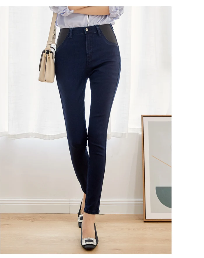 Женские узкие джинсы LEIJIJEANS, темно-синие джинсовые брюки с эластичными вставками и высокой посадкой, повседневные леггинсы, большие размеры, весна-лето