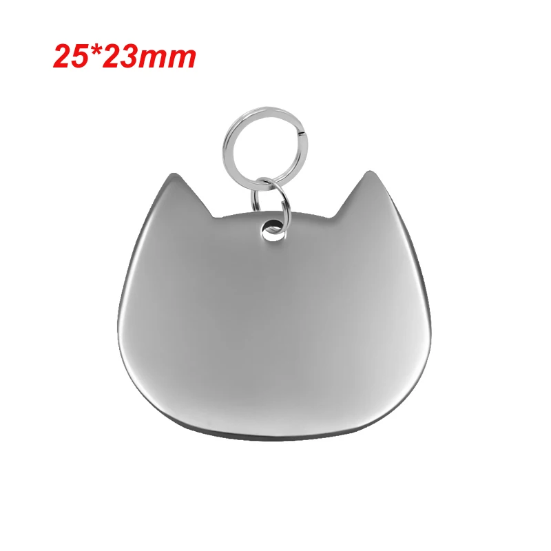 Silver Cat S Бирки для домашних животных, персонализированные бирки для собак с гравировкой, ошейник для собак, подвеска, имя телефона, индивидуальная бирка для собак, кошек - Цвет: Silver Cat S