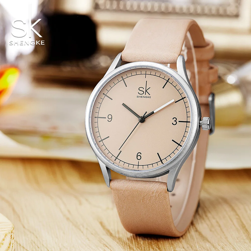 

Shengke Leather Watches Women Fashion Ladies Wrist Watch Reloj Mujer 2021 SK Quartz Watch Female Students Women Gifts #K8028