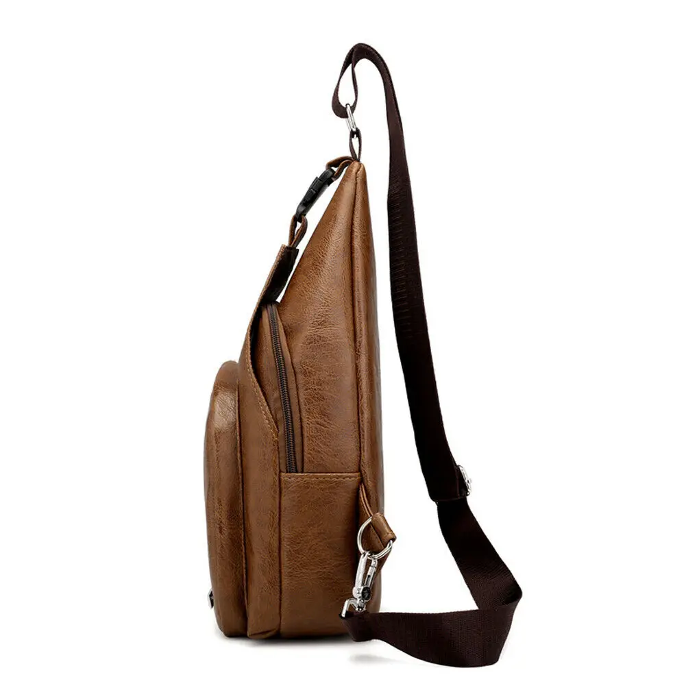 Новая модная мужская нагрудная сумка кожаная сумка-мессенджер через плечо для