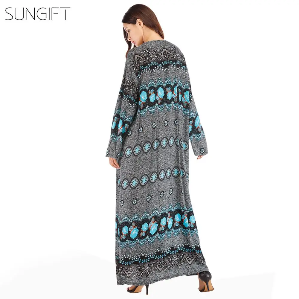 Женское платье в африканском стиле SUNGIFT Повседневное Платье макси с v-образным