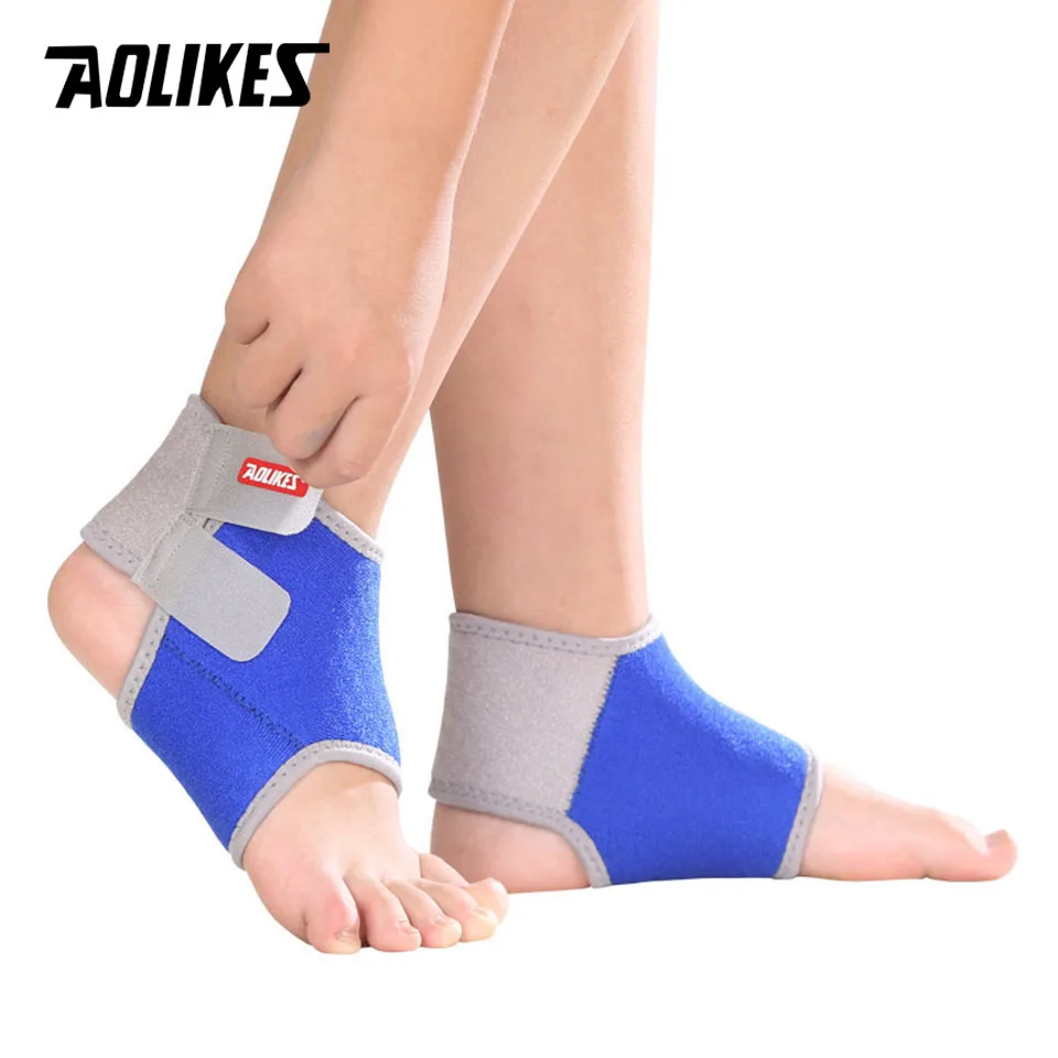 Blue AOLIKES/1 пара, детские, для поддержки лодыжки, дышащие, для голеностопа, защитные, для баскетбола, футбола, бега - Цвет: Blue