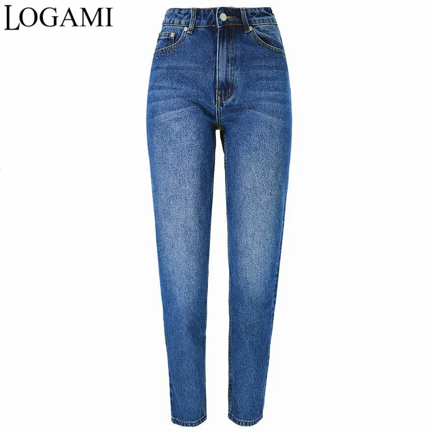 Джинсы LOGAMI женские повседневные Прямые джинсы с высокой талией джинсовые