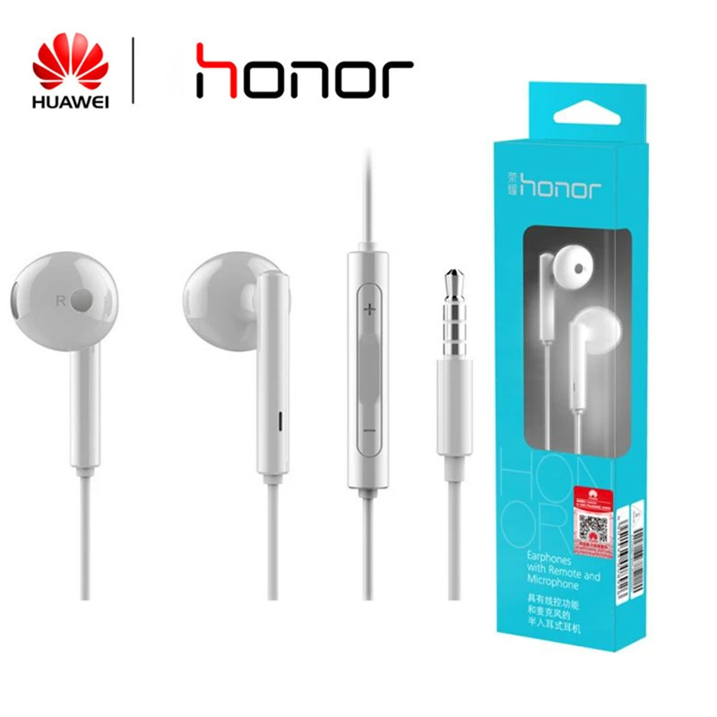 Оригинальные наушники-вкладыши Huawei Honor AM115 с микрофоном и пультом дистанционного