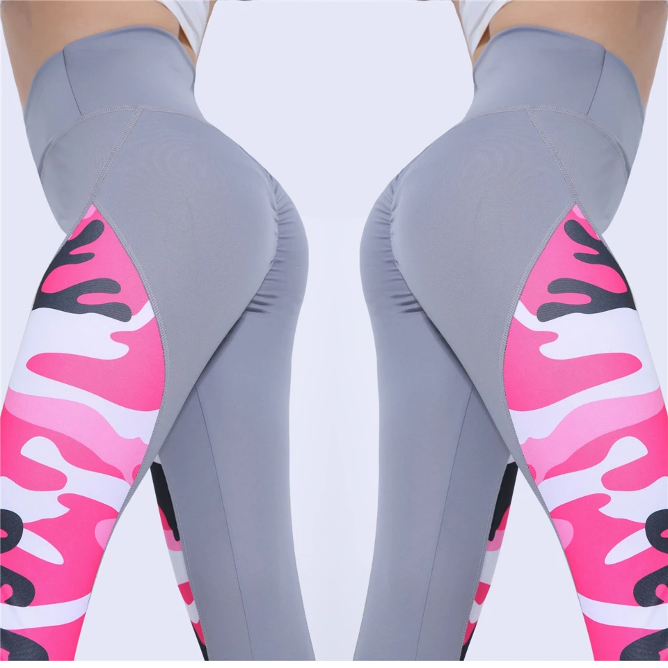 Спортивные Леггинсы для фитнеса S-XXL кальсоны йоги для женщин Камуфляж Высокая талия стрейч тренажерный зал леггинсы для Хип До Тонкий воен