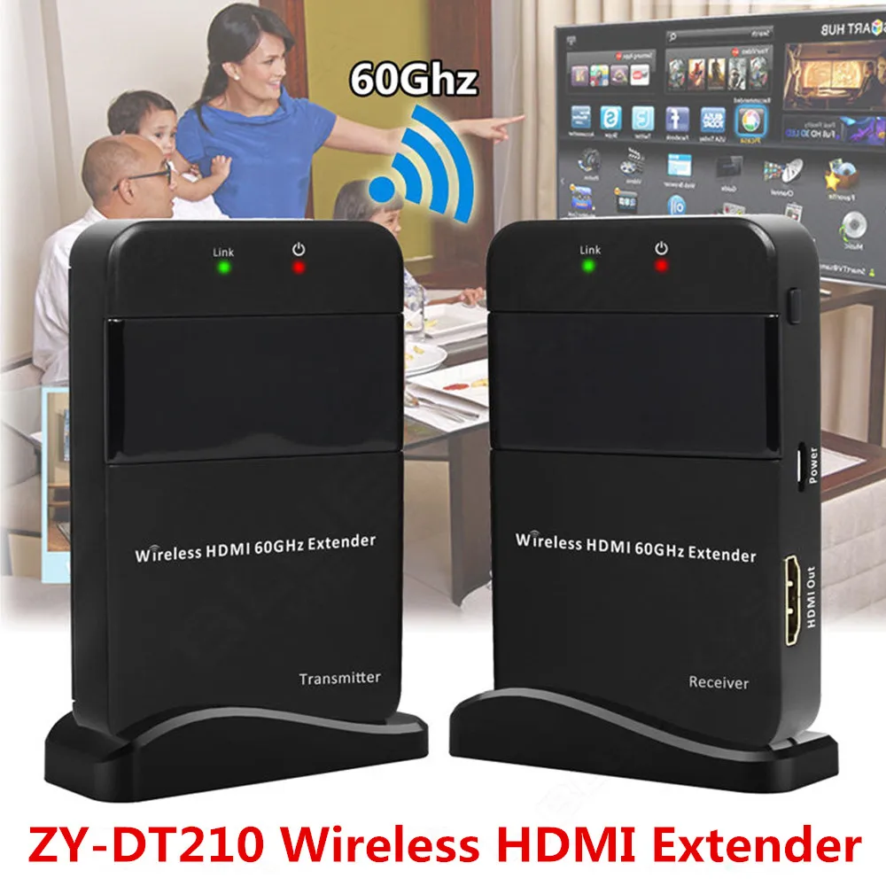 60 ГГц WHDI 100 футов беспроводной HDMI передатчик приемник ZY DT210 комплект передачи