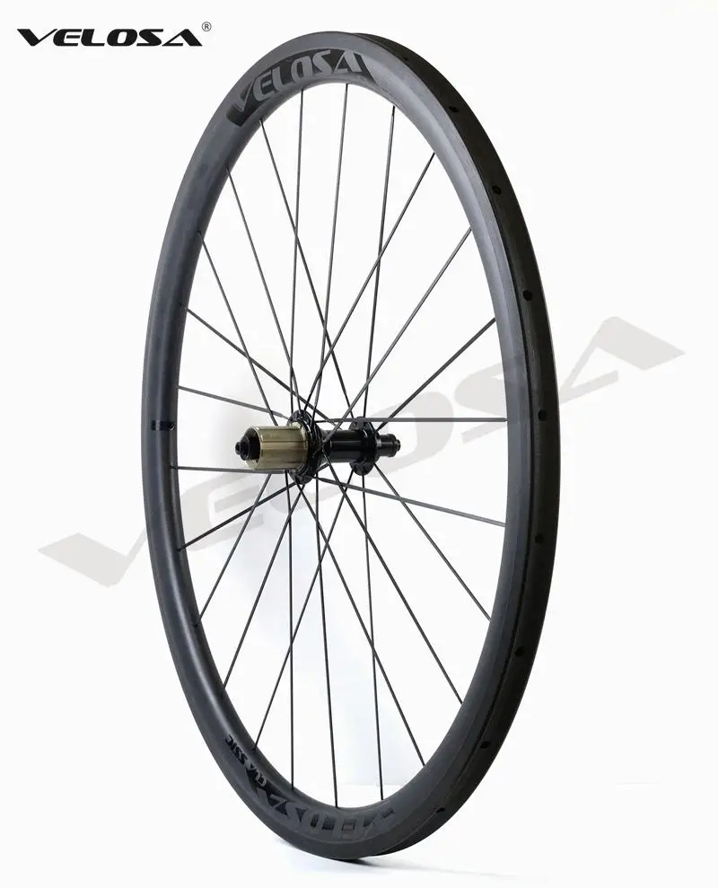 Velosa Race 30 черная серия дорожного велосипеда Углеродные колеса 700C дорожный