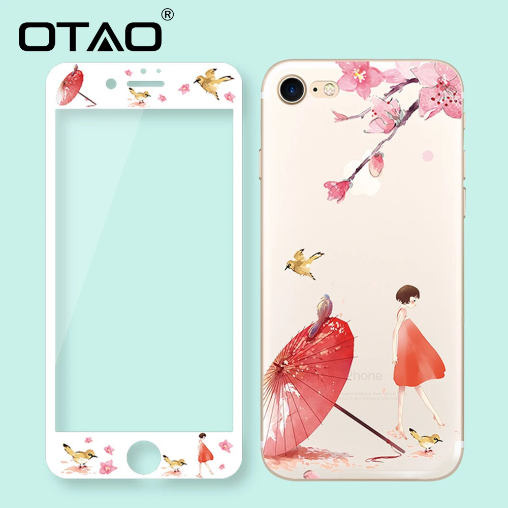 Чехол OTAO с полным покрытием противоударный чехол для телефона iPhone 8 7 6 S Plus 9D чехлы