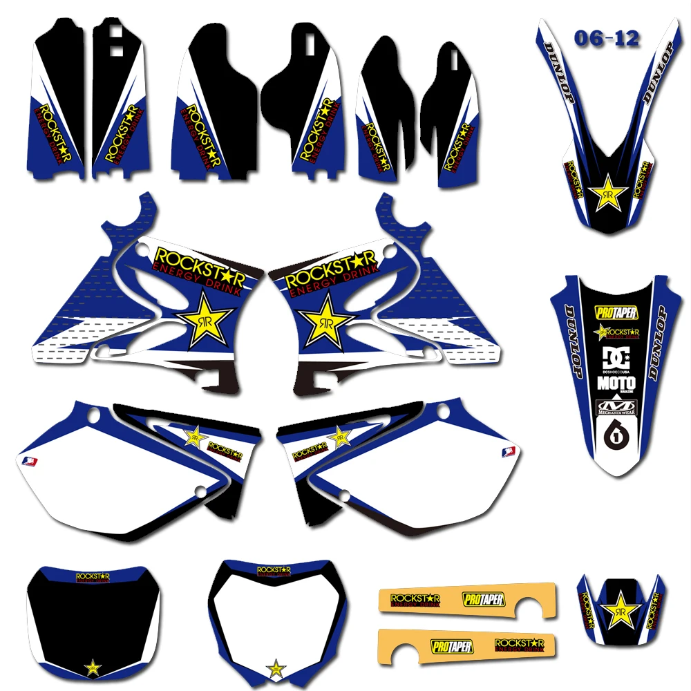 Для Yamaha YZ125 YZ250 YZ 125 250 1996 1997- мотоцикл Rockstar команда Графический фон наклейка комплект питбайк наклейки