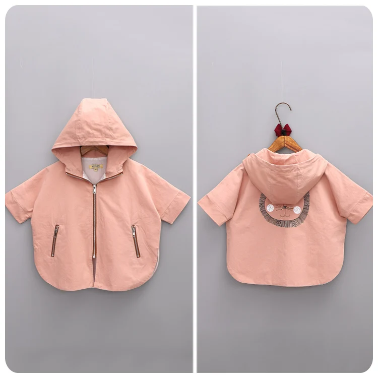 2016 Korean Girl Children s Garment Autumn New Pattern Girl Baby Back Cartoon Printing Loose Coat Jacket Defence Windbreaker