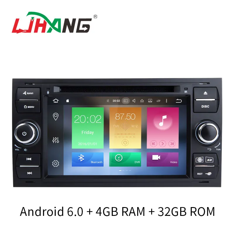LJHANG 2 DIN Android 6 0 Автомобильный DVD для FORD Mondeo/Focus/Transit/C MAX/S MAX/Fiesta GPS WIFI Мультимедиа