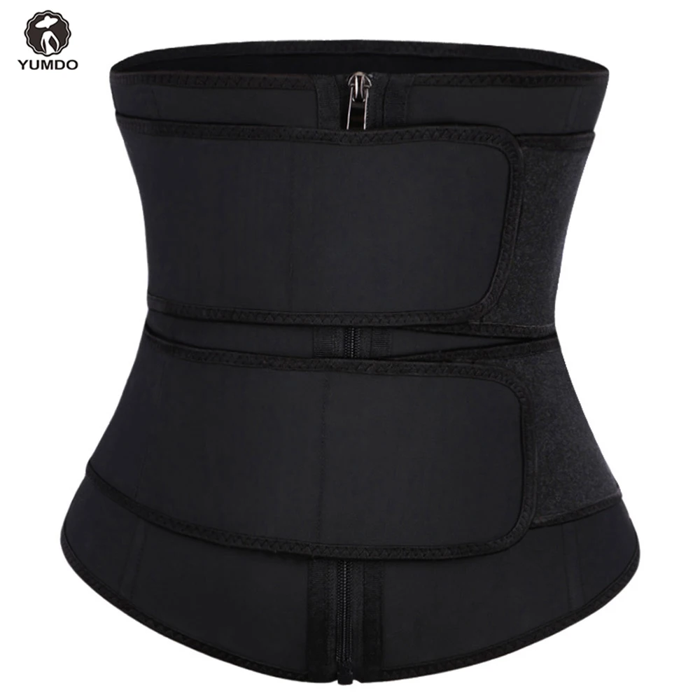 YUMDO100 % латексный корсет для похудения живота двойной пояс компрессионный на