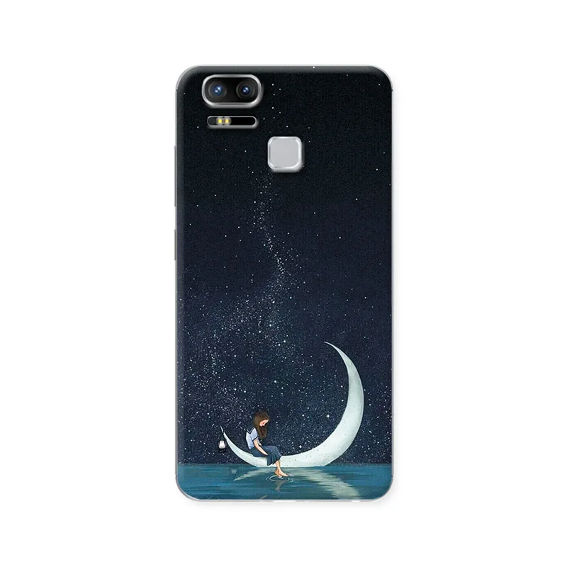 YOUVEI Couple Phone Case For ASUS Zenfone 3 Zoom ZE553KL Earth Moon Painted TPU Silicon Cover 5.5'' |