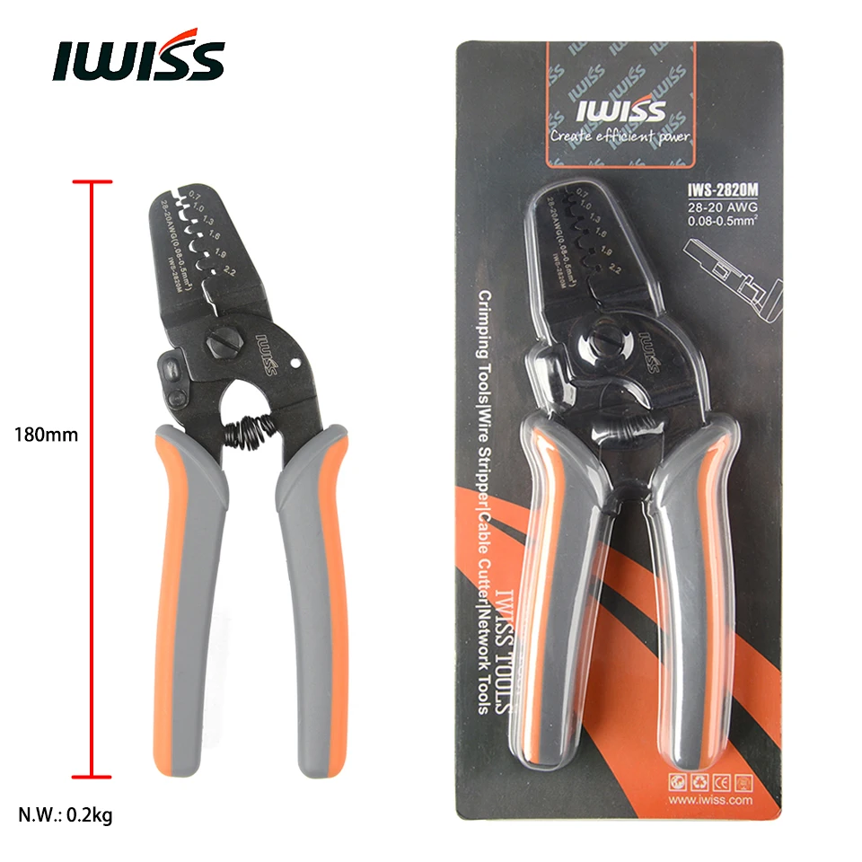 IWISS ручные обжимные инструменты для обжима 28-20AWG JAM, Molex, Tyco, JST терминалы и разъемы