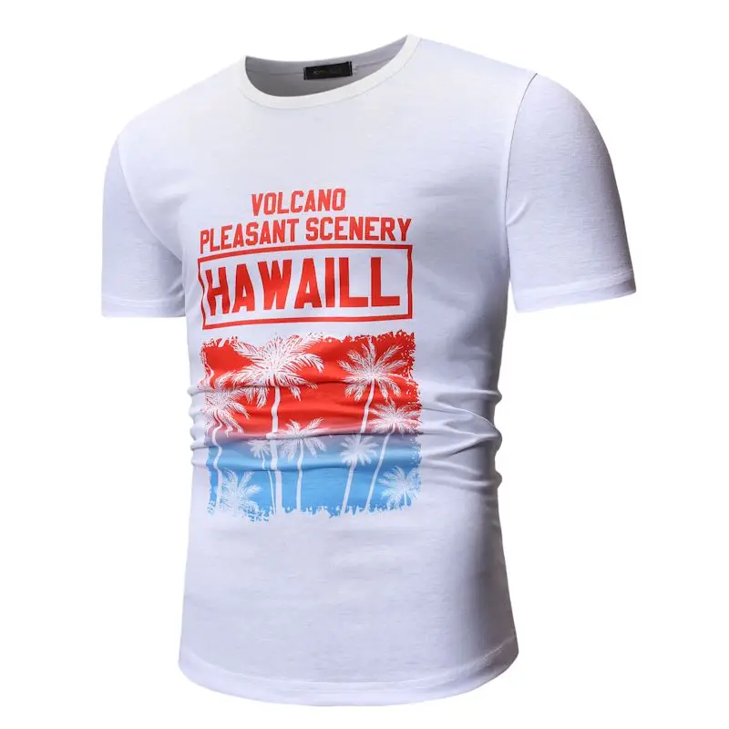 Мужская футболка с круглым вырезом Повседневная из полиэстера короткими