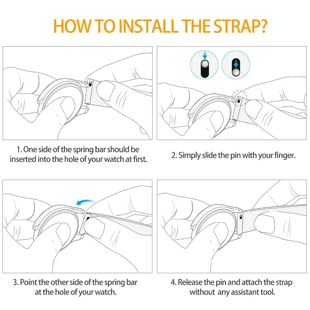 Genuine Leather Watch Band Fullmosa 18mm Quick Released Wristband Strap for Smart Watches Galaxy Watch 4 Men Women 20mm Strap