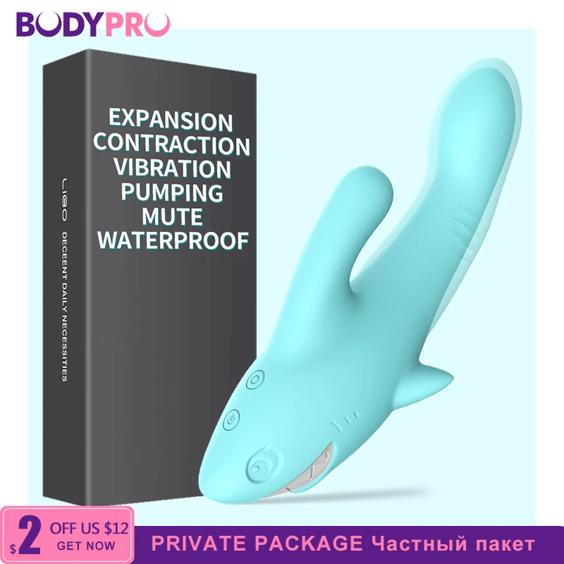 Модный вибратор для женщин расширяемая Синяя Акула 8 скоростей G-spot Стимулятор