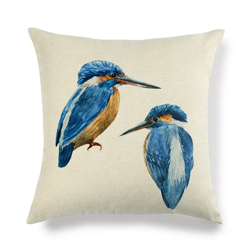 45 см* 45 см акварель Kingfisher и Swallow лен/хлопковая подушка для дивана Чехлы диванная Подушка Обложка Домашняя Декоративная Подушка Чехлы