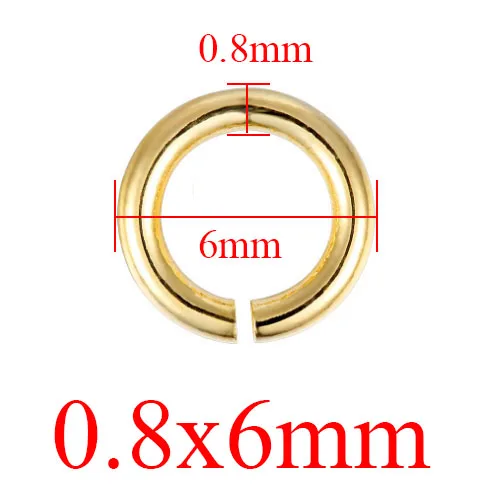 0.8x6mm Aiovlo 100 шт./лот золото Нержавеющая сталь открытые кольца прыжок прямая 4/5/6 мм Разделение кольца Разъемы Набор «сделай сам» для велирных украшений, делая выводы - Цвет: 0.8x6mm