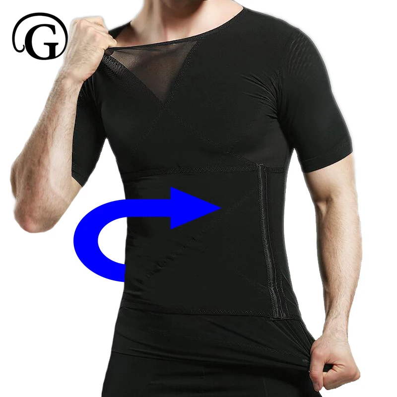 PRAYGER гинекомастия Управление груди Body Shaper Для мужчин Сжатие крюк пояс корсет для