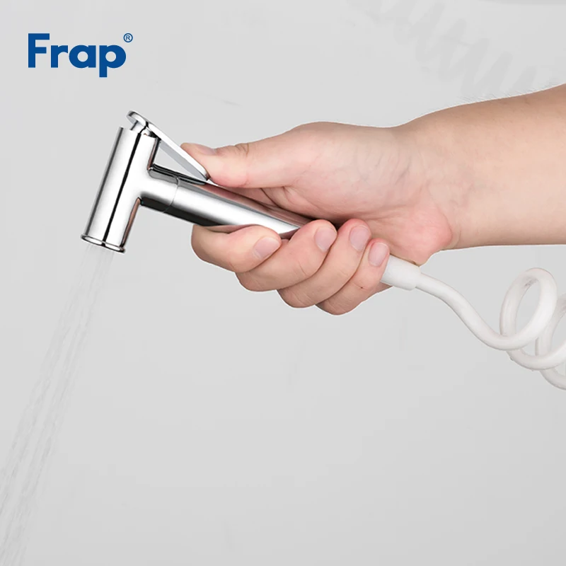

Frap Bathroom Sprayer Shower Head Handheld Toilet Bidet Sprayer Set Brass Chrome Hand With Rubber Hose Bidet Faucet F21+F44-1
