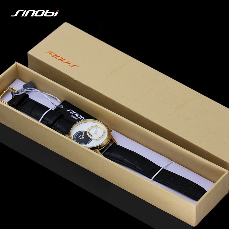 Часы наручные Sinobi Мужские кварцевые модные золотистые креативные