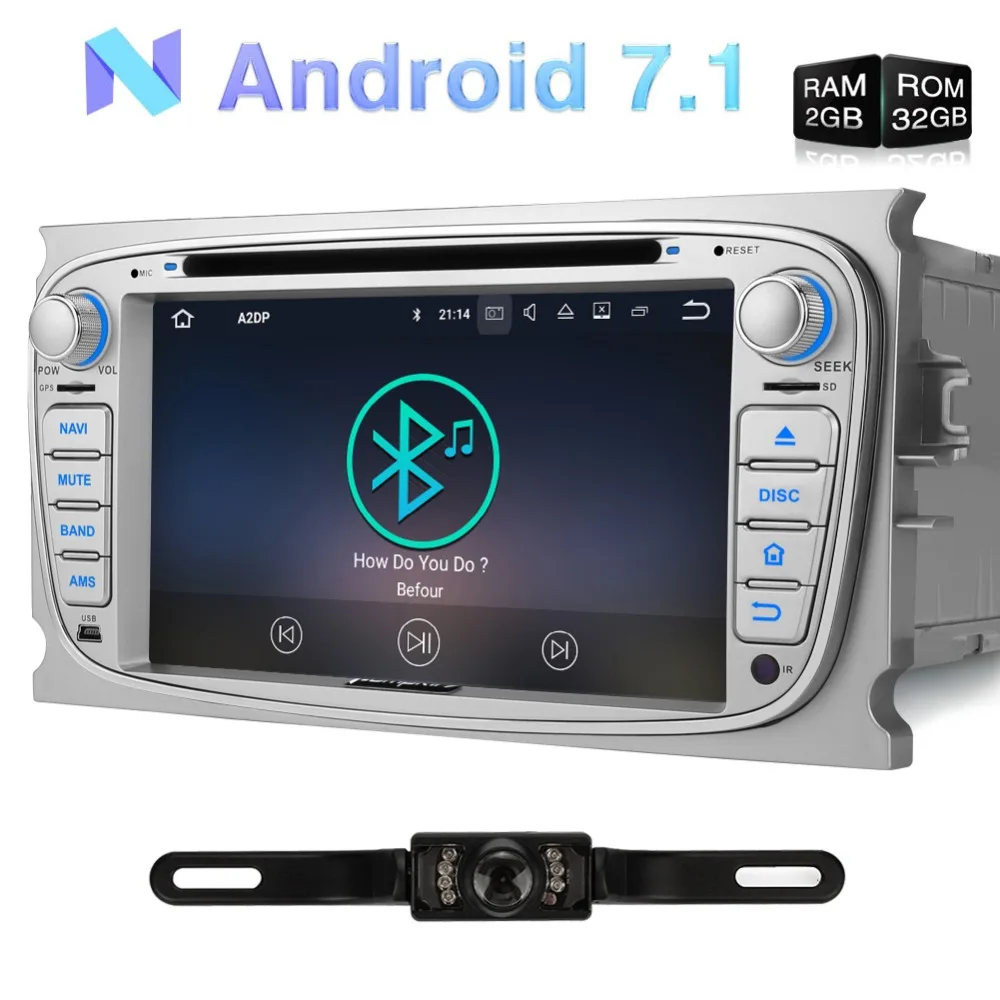 Pumpkin 2 Din 7''Android 7 1 автомобильный Радио dvd плеер GPS для Ford Mondeo/Focus Автомобильный