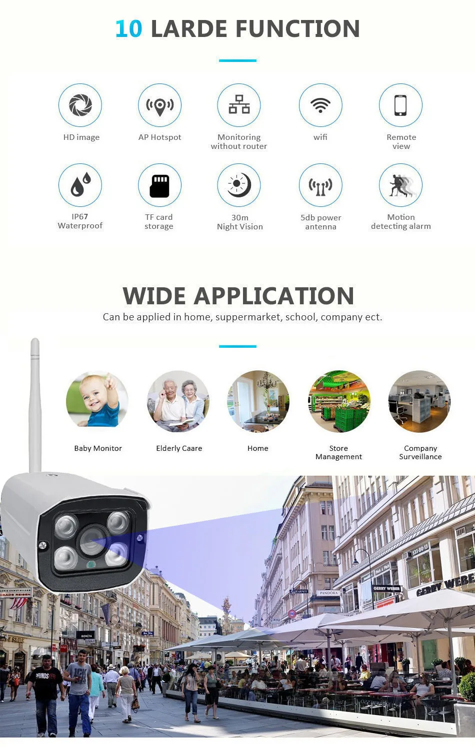 1080P Wi-Fi IP камера 2.0MP HD уличная Водонепроницаемая инфракрасная камера ночного видения, камера видеонаблюдения, аудио запись Yoosee