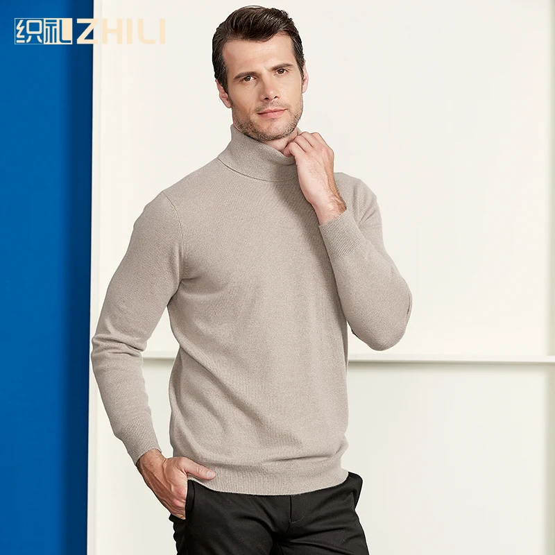 2018 высококачественный зимний теплый 100% кашемировый свитер Мужская водолазка