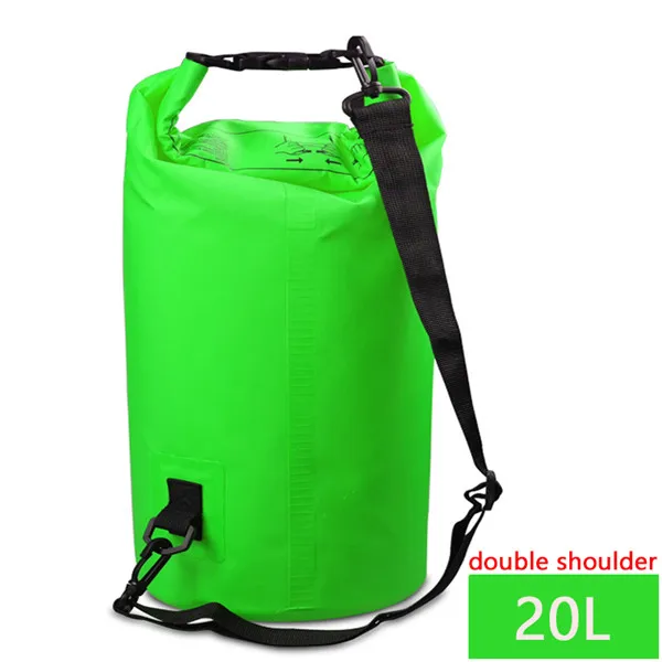 20L green 5/10/20L Открытый Портативный рафтинг Дайвинг сухой мешок ПВХ водонепроницаемый складной плавательный хранения сумка для речного треккинга - Цвет: 20L green