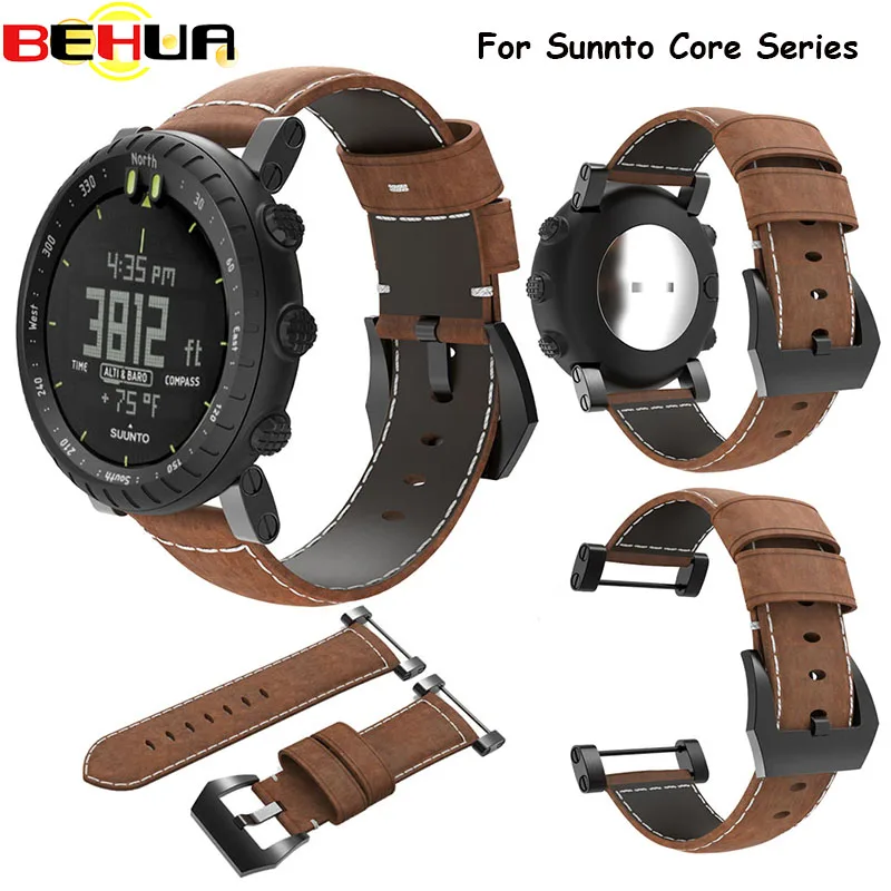 Ремешок для часов из натуральной кожи ремешок ремень аксессуары Suunto Core Correa|wristband