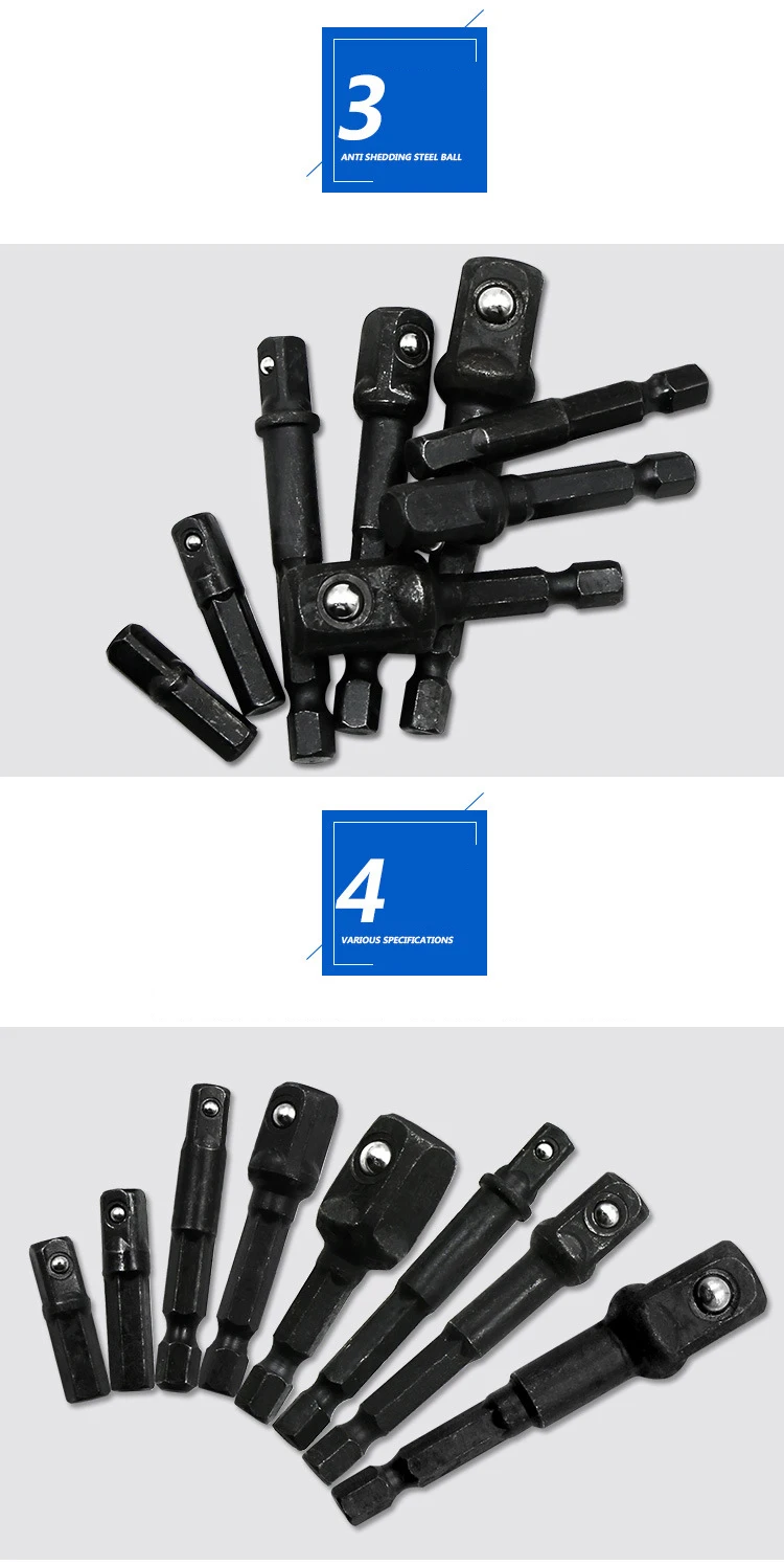 3 шт./компл. 1/" 3/8" 1/" Шестигранная головка для дрели гаечный ключ адаптер удлинитель сверла бар шестигранный набор бит для электроинструменты