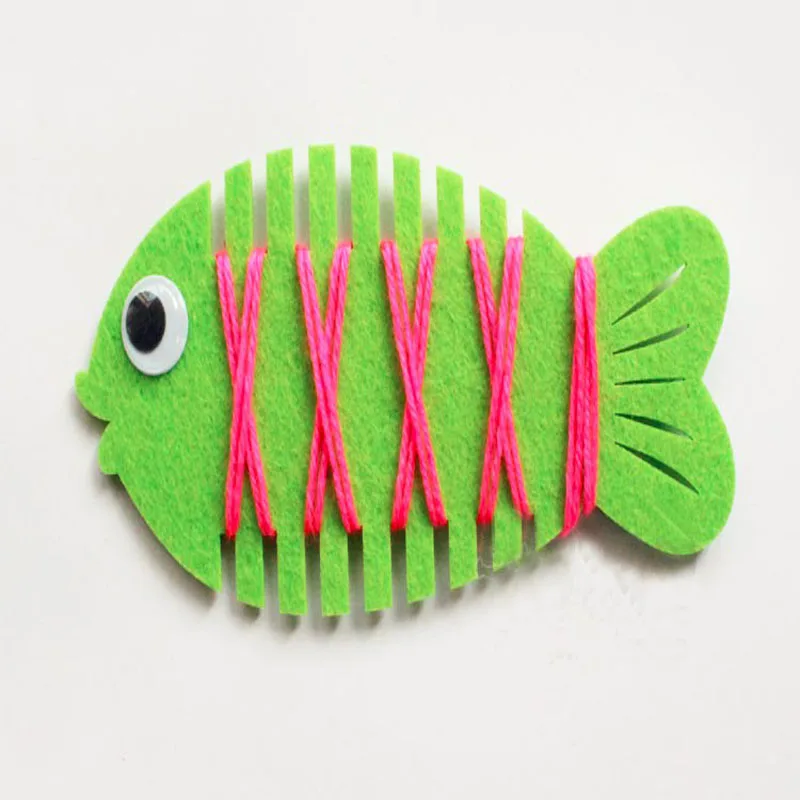 ZY DIY милый карамельный Зеленый Розовый Синий принт рыбы войлок для детей ручной