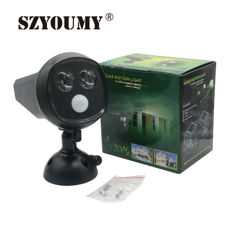 SZYOUMY 20 шт. светодиодный солнечный датчик движения 2LED Солнечный настенный