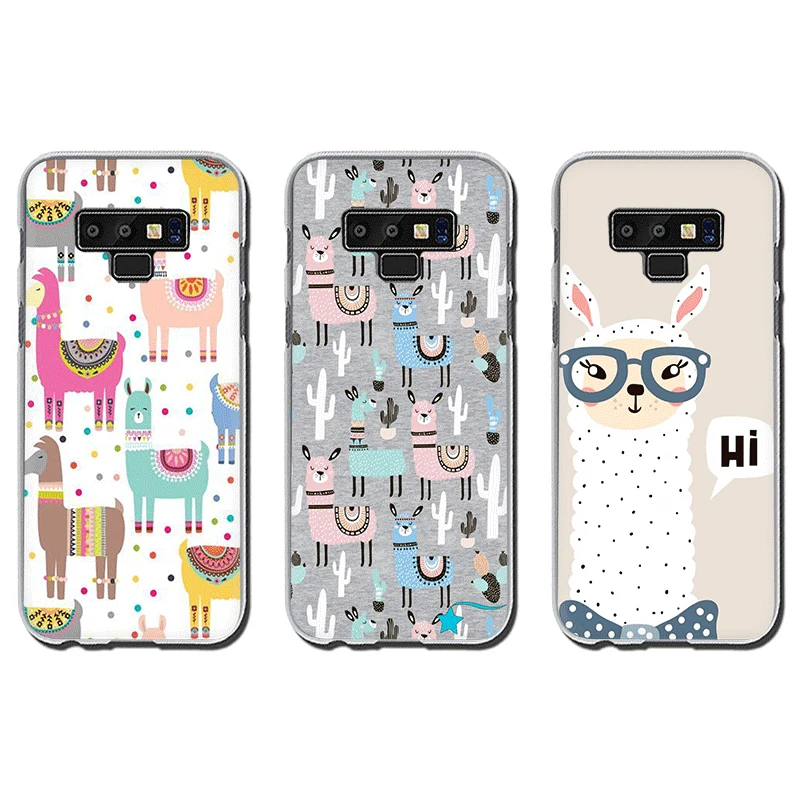 Каваи милый Llama Альпака животные жесткий чехол для телефона Samsung A5 A7 A9 A6 A8 Plus A10s 20s