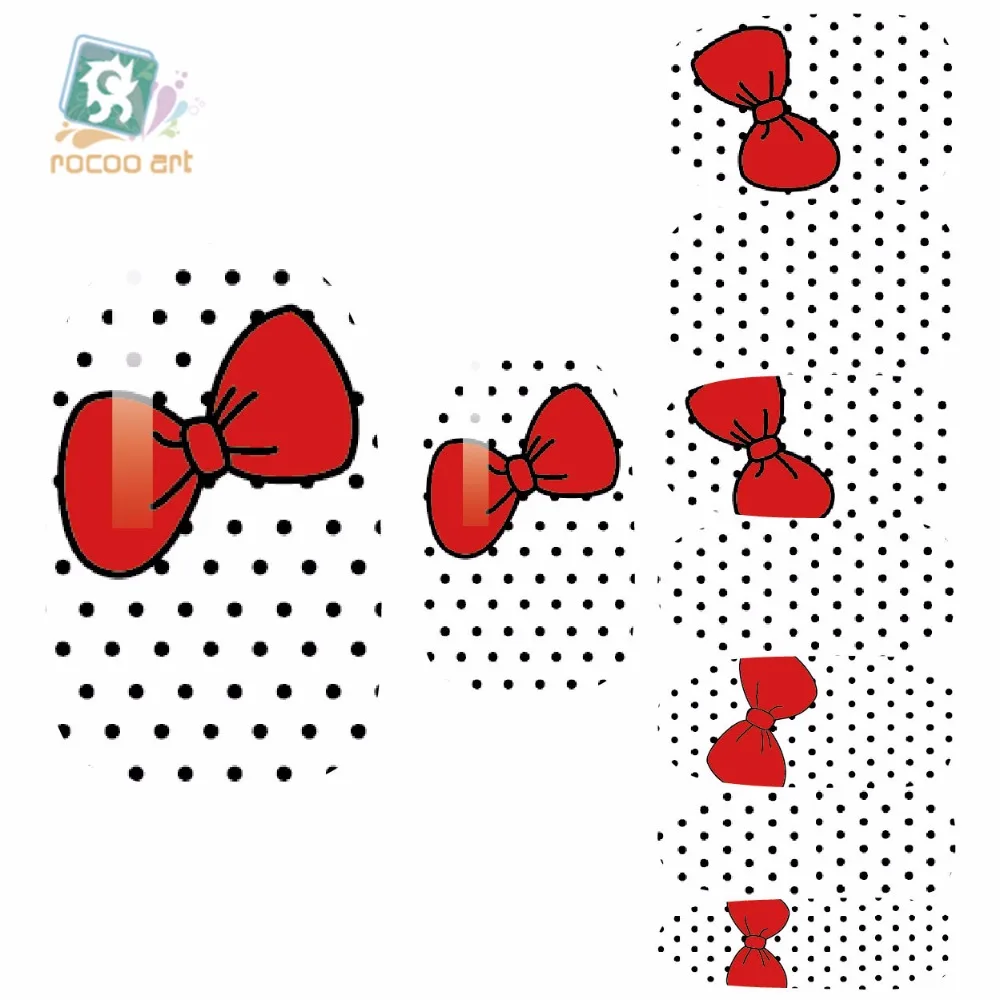 Rocooart K5679 Новая мода переводные наклейки для ногтей с красными бантами Наклейки