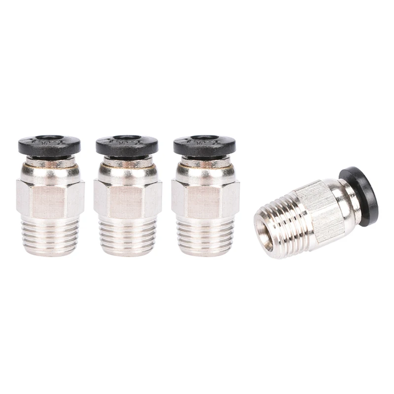 

3D Printer PC4-01 V6 J-head Pneumatic Connectors Remote Hot Head / Connector Extruder Feed 1.75mm Teflonto Tube