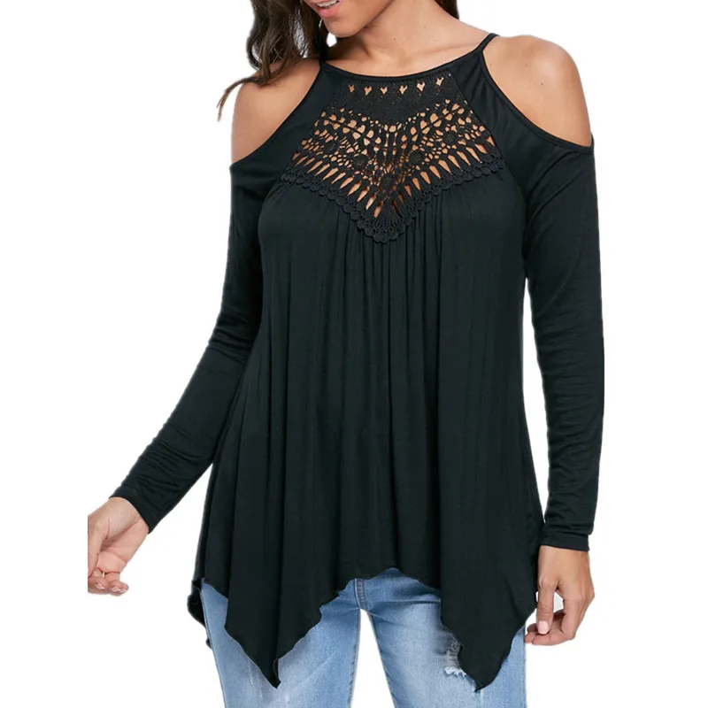 2017 Женская футболка сексуальная открытая женская с открытыми плечами|women