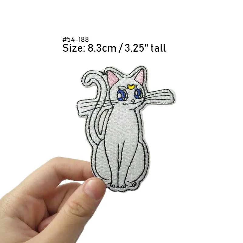 Sailor Moon Usagi's Carillion Luna Cat Face Diamond bow logo Time Key Japanese Anime Cartoon patch clothes Costume Embroidered - Цвет: Медь
