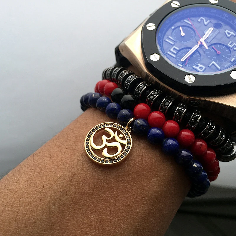 Mcllroy мантра прелести браслет Будда бисер Браслеты браслеты Натуральный камень