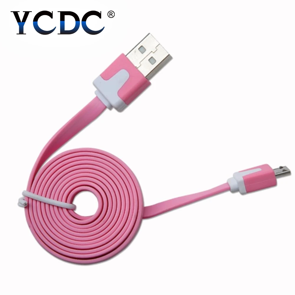 EL5173 1 м прочный плоский usb-кабель для зарядки и передачи данных для телефонов samsung, htc, Xiaomi, lenovo, zte, huawei, Android скидка 53 - Цвет: EL5173