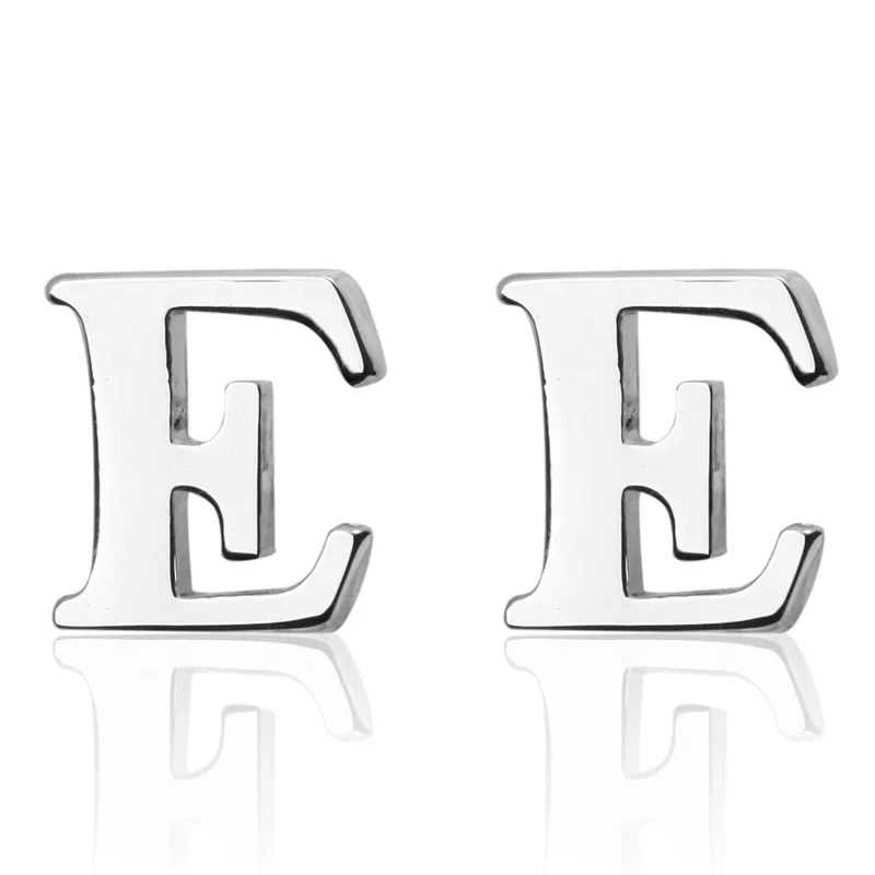 Пара высококачественных серебристых запонок с надписью E дизайнерские мужские