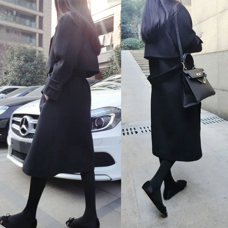 Женское пальто с длинным рукавом и весна осень|coat fashion|designer coatfashion coat |