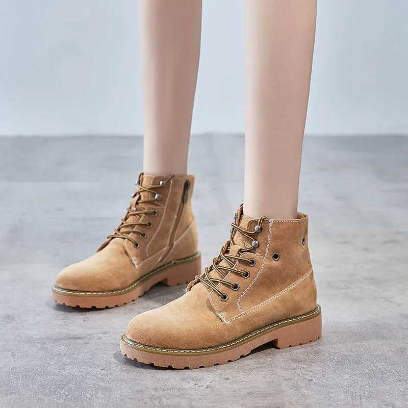 Botas mujer 2019 повседневная обувь женские ботинки Martin модные брендовые Ретро из