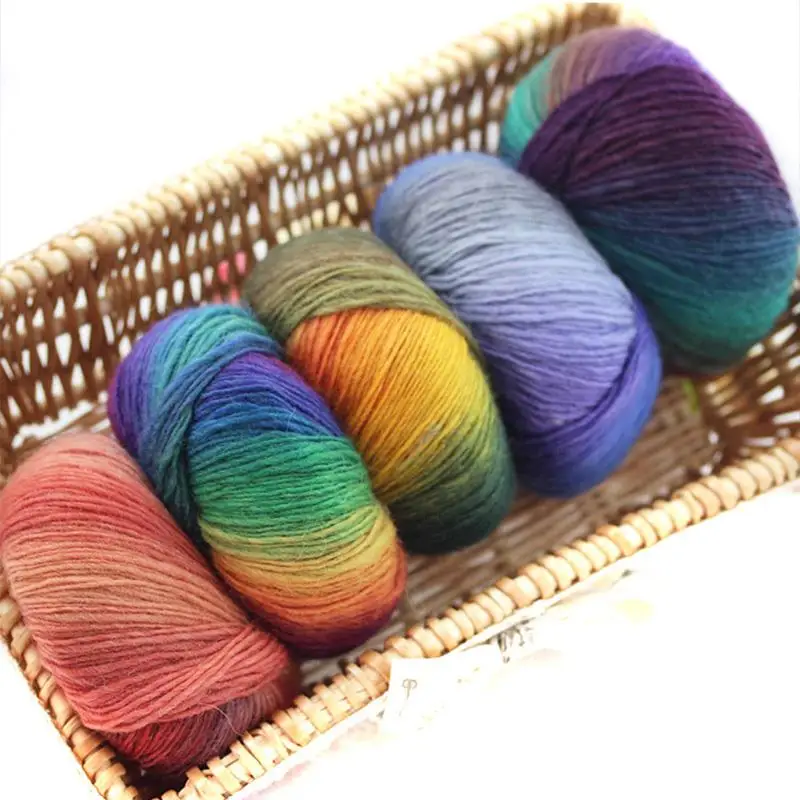 50 г/шт. Радужная шерсть хлопчатобумажная пряжа бамбуковая Белковая линия детская