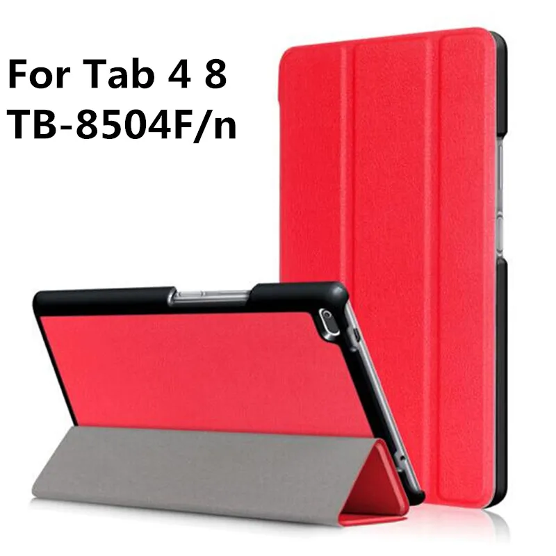 Для lenovo Tab 4, 8, 8 Plus, TB-8504N TB-8504F TB-8704F TOUCHBeauty TB-8504 TB-870 4, 8 50 4, 8 704 планшет чехол Кастер Стенд кронштейн кожаный чехол - Цвет: KST Tab4 8 Red